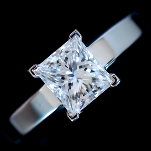 E8524【Cartier】カルティエ 大粒絶品天然ダイヤモンド１．１５ct E VS1 最高級Pt950無垢セレブリティリング サイズ7号 重量7.60g 縦幅7.0