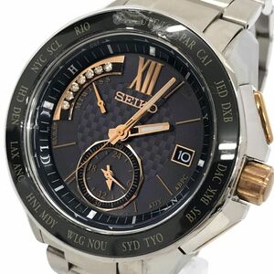 SEIKO セイコー BRIGHTZ ブライツ 腕時計 SAGA141 電波ソーラー カレンダー ラインストーン コレクション 格好良い アナログ 動作確認済