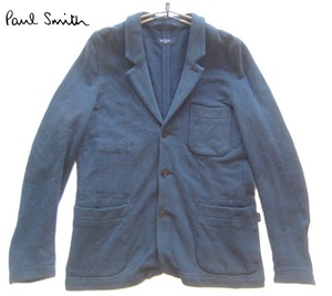 高級!!ポールスミス Paul Smith*ヴィンテージ加工 スウェット3つボタンジャケット M 紺 ネイビー COLLECTION コレクション JEANS ジーンズ