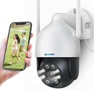 【送料無料】【単品使用/増設用・360°PTZ機能搭載】 防犯カメラ 屋外 ワイヤレス Anakk PTZカメラ パンチルト機能