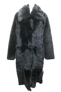 【未使用】【新古品】HUGO BOSS ヒューゴボス コート レディース ムートン 羊革コート 毛皮 ブラック 日本サイズS-M相当