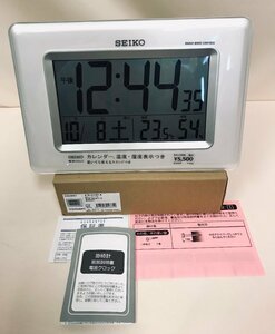 qow.YLM03　SEIKO　セイコー　電波クロック　カレンダー、温度、湿度表示つき　新品