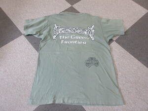 90s Hard Rock CAFE Tシャツ Lサイズ シングルステッチ USA製 オリーブグリーン フルーツ ハードロックカフェ OSAKA バックプリント