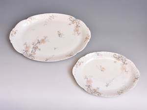 フランス Limoges Haviland リモージュ アビランド 花柄 オーバルプレート 大皿 ２枚 セット 美品 西洋美術　　y0954