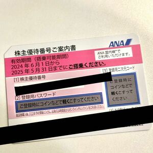 最新PIN見削り☆ANA（全日空）株主優待券 2025年5月迄 1枚 ピンク