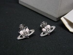 1円 ■極美品■ Vivienne Westwood ヴィヴィアンウエストウッド ディアマンテ ラインストーン ピアス アクセサリー シルバー系 FC4747