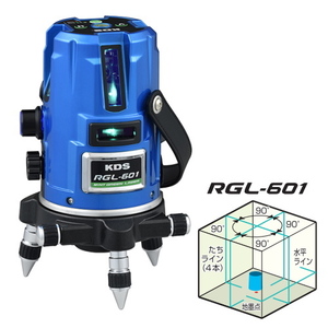KDS RGL-601RSA ミントグリーンレーザー 本体+受光器+三脚 フルセット 調光ツマミ付 IP66防塵防滴収納ケース付 2023年新商品