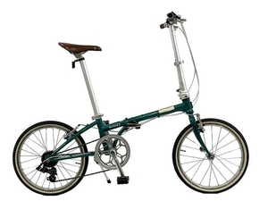 【動作保証】 DAHON Boardwalk D7 折りたたみ 自転車 ミニベロ 20インチ 外装1x7段 グリーン 中古 良好 T8798275