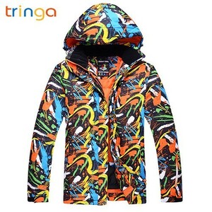 HP068:TRINGA メンズ スキージャケット 冬 防風 防水 通気性 暖かい 雪 スノーボードジャケット color XL