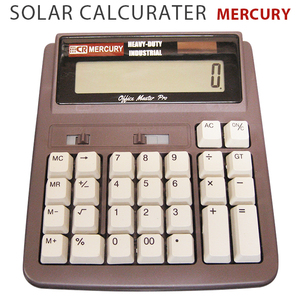 電卓 12桁 MEACURY ソーラーカリキュレーター (ブラウン) 茶色 おしゃれ 大きい マーキュリー 計算機 西海岸風 インテリア アメリカン雑貨