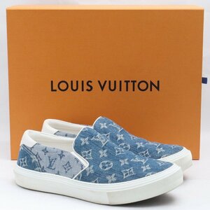 LOUIS VUITTON トロカデロ ライン モノグラム デニム スリッポン サイズ6 1/2 インディゴ LD 0210 ルイヴィトン スニーカー 25.5cm