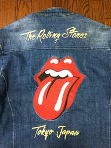 ストーンズ The Rolling Stones ジャックローズ ヴィンテージ JACKROSE VINTAGE デニム シングル ライダース ジャケット XL ロック バンド