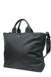 PRADA TOTE BAG LARGE プラダ サフィアーノレザー ラージ トートバッグ トライアングルロゴ リナイロン テスート 2WAY ショルダー ブラック