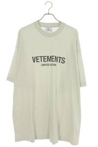 ヴェトモン VETEMENTS UE63TR700X サイズ:M フロントロゴクルーネックTシャツ 中古 OM10