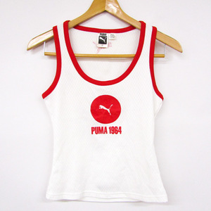 プーマ タンクトップ ランニングシャツ メッシュ ロゴ トップス スポーツウェア トレーニング ヨガ レディース XSサイズ ホワイト PUMA