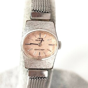 動作品 TECHNOS テクノス GEMLADY ジェムレディ swiss made スイス製 レディース腕時計 機械式 アンティーク 手巻き式 稼働品 p395
