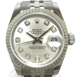 ROLEX(ロレックス) 腕時計■美品 デイトジャスト 179174G レディース SS×K18WG/10P新型ダイヤ/ランダムルーレット文字盤/22コマ シルバー