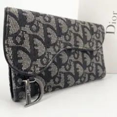 【美品】 Christian Dior ディオール トロッター サドル 長財布