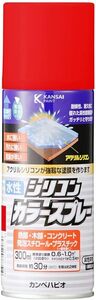 レッド 300ML カンペハピオ(Kanpe Hapio) スプレー 塗料 水性 つやあり 高耐久 微臭 多用途 水性シリコンカラ