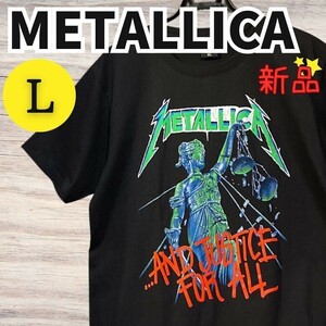 ★新品未使用★メタリカMETALLICAバンドTシャツLサイズロックバンド ロックTシャツ アメリカ 古着 コットン ブラック 黒 2260