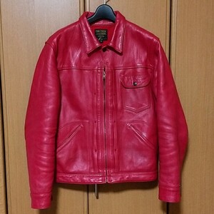 FINE CREEK LEATHERS ファインクリークレザーズ レザージャケット40 Roanoke 11MJZ 赤 レッド 馬革 schott lewis leathers ライダース