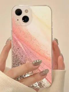 【新品未使用】iPhone15 ケース 14 アート 風 ピンク 人気 かわいい