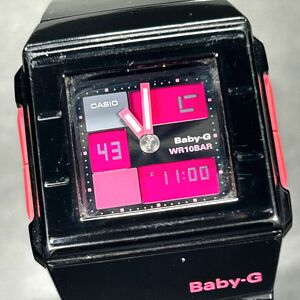 CASIO カシオ Baby-G ベビージー CASKET カスケット BGA-200 腕時計 クオーツ アナデジ 多機能 ピンク×ブラック スクエア 新品電池交換済