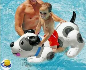 浮き輪 うきわ 浮き具 子供大人用 人気 フロート かわいい 水遊び用 家族 プール ビーチグッズ 遊具 海水浴 108*71cm 犬
