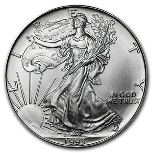 [保証書・カプセル付き] 1993年 (新品) アメリカ「イーグル・ウオーキング リバティ」純銀 1オンス 銀貨
