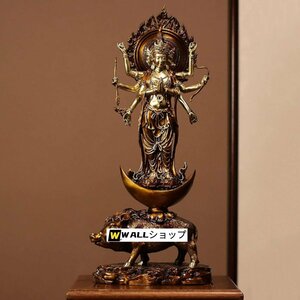 仏像【摩利支天立像】 真鍮製 （総高56cm、幅23cm、奥行き14cm） 守護神 仏像 フィギュア 諸天神 銅器