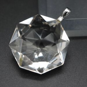 N388 水晶 ダイヤモンド 0.02ct SILVER刻印 ペンダント トップ デザイン シルバー チャーム ヘッド 4月誕生石