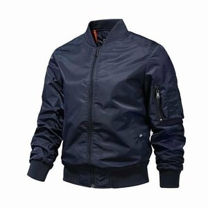 防寒 薄手 厚手 ミリタリージャケット メンズ ma-1 フライトジャケット ジャケット はおり 秋冬 ブルー 3XL