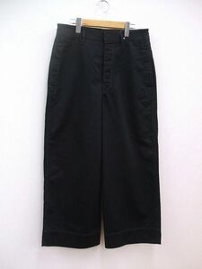 LEMAIRE 定価83600円 22SS LARGE PANTS ワイドチノパンツ シンチバックデザイン サイズ46 ブラック メンズ ルメール 2-1208M F90657