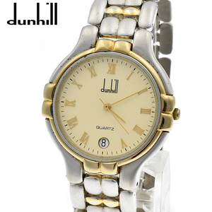 dunhill ダンヒル ミレニアム 3針×カレンダー QZ クォーツ メンズ腕時計 シルバー×ゴールド