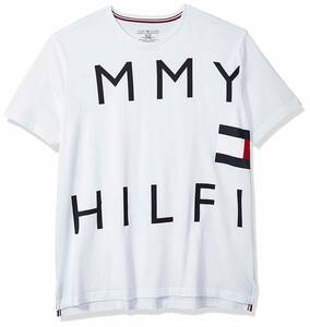 ts-09T3334-100Wt-M トミーヒルフィガー TOMMY HILFIGER 半袖Ｔシャツ クルーネック ビックロゴＴシャツ USサイズ ホワイト M