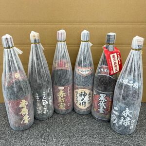 92. ★未開栓★ 芋焼酎 6本まとめ 赤財宝 / 神之川 / 赤薩摩 / 黒蔵壱 / 他 本格焼酎 1,800ml 一升瓶 古酒