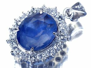 【ジュエリー極】GIA鑑 激希少 超特大天然非加熱ブルーサファイア6.78ct＆ダイヤ0.79ct 超高級Pt900ヘッド h6515vvm【送料無料】