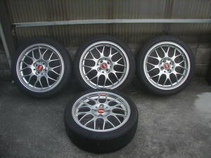 ND　ロードスター使用　BBS　RGR　RG712H　17×7J　＋38　４H/PCD100　205/45R17　4本セット　赤バッチ付き