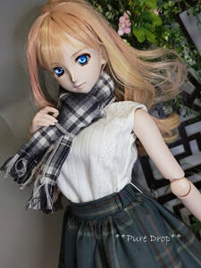 Pure Drop【casual line】■チェックマフラー　濃紺　 DD・SD・1/３bjd