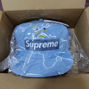 シュプリーム ニューエラ キャップ Supreme Worldwide Box Logo New Era ワールドワイド ライトブルー 7 3/4 61.5cm ボックスロゴ