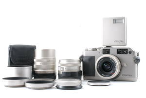 【美品 保障付 動作確認済】Contax G1 35mm Rangefider Film Camera + 28mm + 45mm + 90mm Lens Set + TLA140 Flash #Q5544