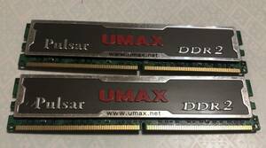 UMAX D48002GP1-73BET1 DDR2-800 128X8 CL5（2点セット）
