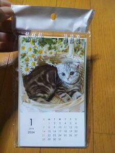 2024年 かわいい 猫ちゃん ねこ 子猫 ネコ 卓上カレンダー タテ型 新品