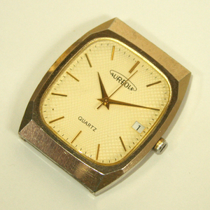 オレオール メンズ 3針 デイト クオーツ 腕時計 AUREOLE SW-E211 スイス老舗メーカー 動作確認済み 電池切れ ケースのみ 