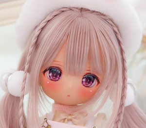  *ロンシュカ Kumako EGG01 ミルクティー肌カスタムヘッド＆ボディ デカールアイ2種 ウィッグ 衣装 PuyooDoll 1/4　中古