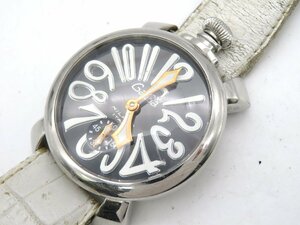 1円◆稼働◆ ガガミラノ ブラック 手巻き メンズ 腕時計 M43303