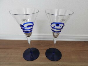 ★☆【送料無料】RG EDEL　ルーマニア　ガラス　工芸グラス　シャンパングラス　ブルー☆★