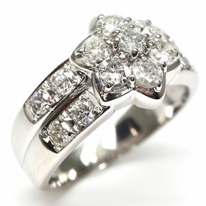 JEWELRY MAKI(ジュエリーマキ)豪華!!◆Pt850天然ダイヤモンドリング◆A 約6.9g 11.5号 1ct diamond ジュエリー ring 指輪 EC9/ED1