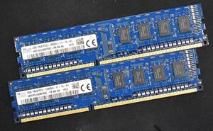 8GB (4GB 2枚組) PC3-12800 PC3-12800U DDR3-1600 240pin non-ECC Unbuffered DIMM 1Rx8 SK-HYNIX 1.5V (管:SA5379 x2s