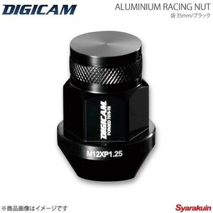 DIGICAM アルミレーシングナット 袋タイプ P1.5 19HEX 35mm ブラック 16本入 ヴィッツ SCP90/NCP91/KSP90 H17/2-H22/12 AN6F3515BK-DC16